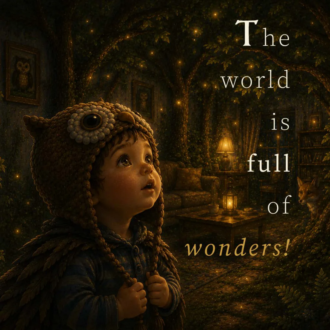 Owl Fred discovers a room full of wonders